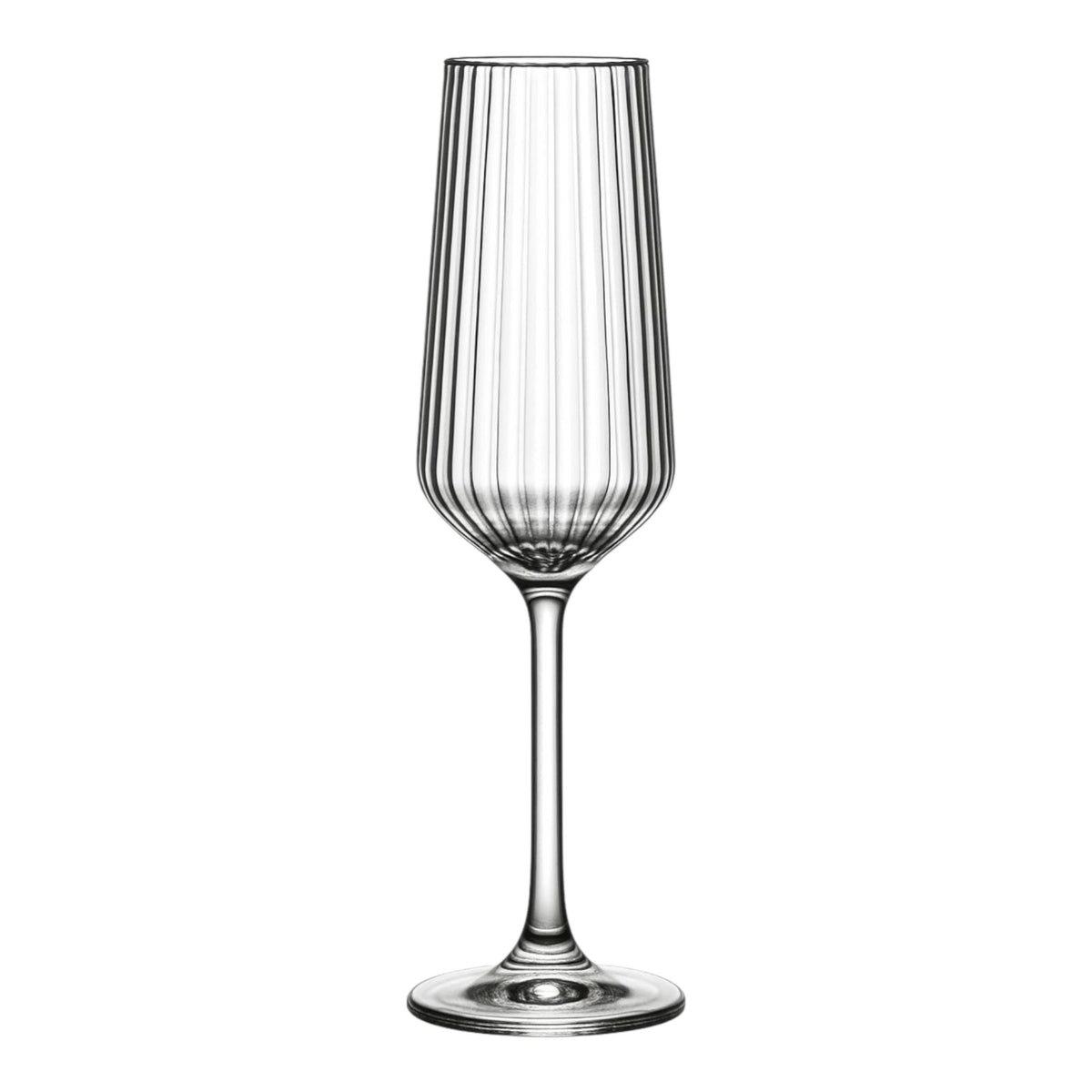 Paşabahçe Focus 440447 - Geribbelde Champagneglazen - Flute - 195 ml - Set van 6