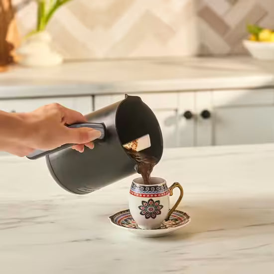 Karaca Hatir Neo - Turkse Koffiemachine met Melk – Space Grey – 1-5 Kopjes – Automatisch Overkookbeveiliging