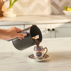 Karaca Hatir Neo - Turkse Koffiemachine met Melk – Space Grey – 1-5 Kopjes – Automatisch Overkookbeveiliging