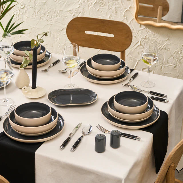 Karaca Terra - 36-Delig Servieset – Antraciet – 8 Personen – Stoneware Dinerset