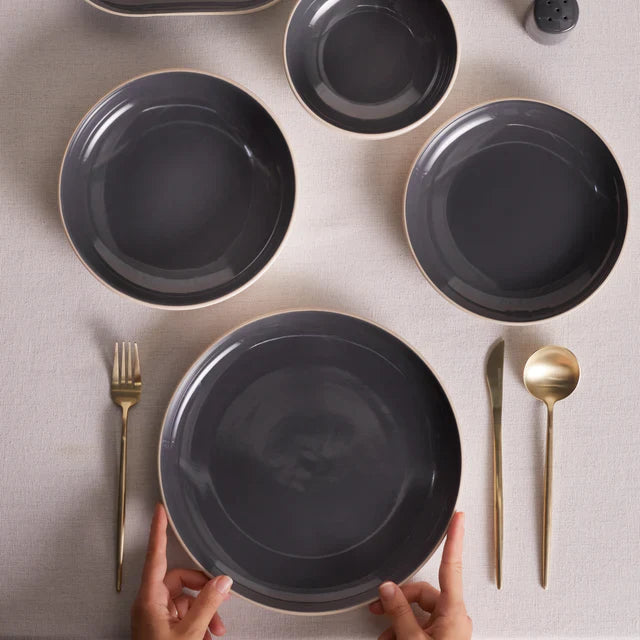Karaca Terra - 36-Delig Servieset – Antraciet – 8 Personen – Stoneware Dinerset