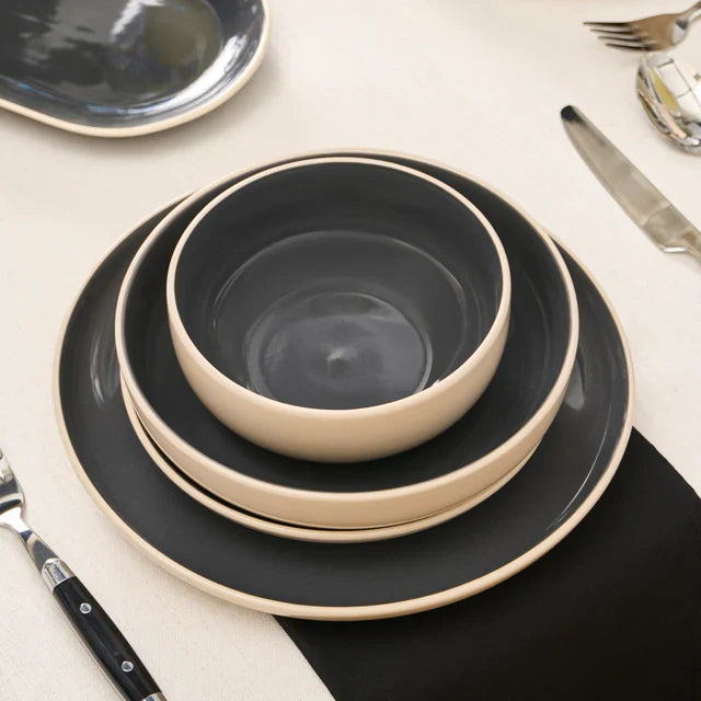 Karaca Terra - 36-Delig Servieset – Antraciet – 8 Personen – Stoneware Dinerset