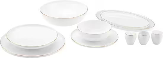 Karaca Streamline Meridian Gold - Servieset 59-Delig – 12 Personen – Luxe Dinerset