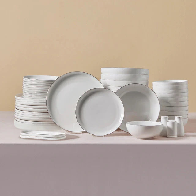 Karaca Streamline Favaro - Porseleinen 53-Delige 12-Persoons Servies Set - Platinum