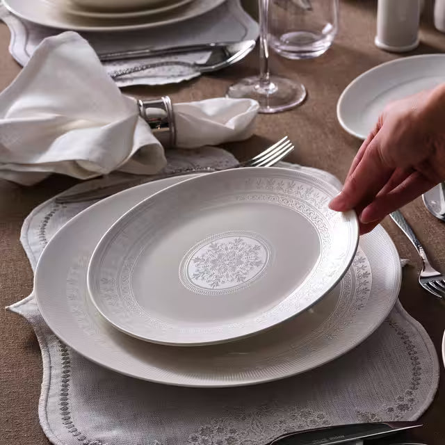 Karaca Forever Bone Artiste - Porseleinen 53-Delige Servies Set - 12-Persoons