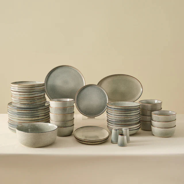 Karaca Earth Collection Skal - Steengoed 55-delige Eetserviesset- 12-persoons