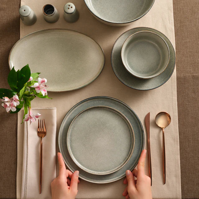 Karaca Earth Collection Skal - Steengoed 55-delige Eetserviesset- 12-persoons