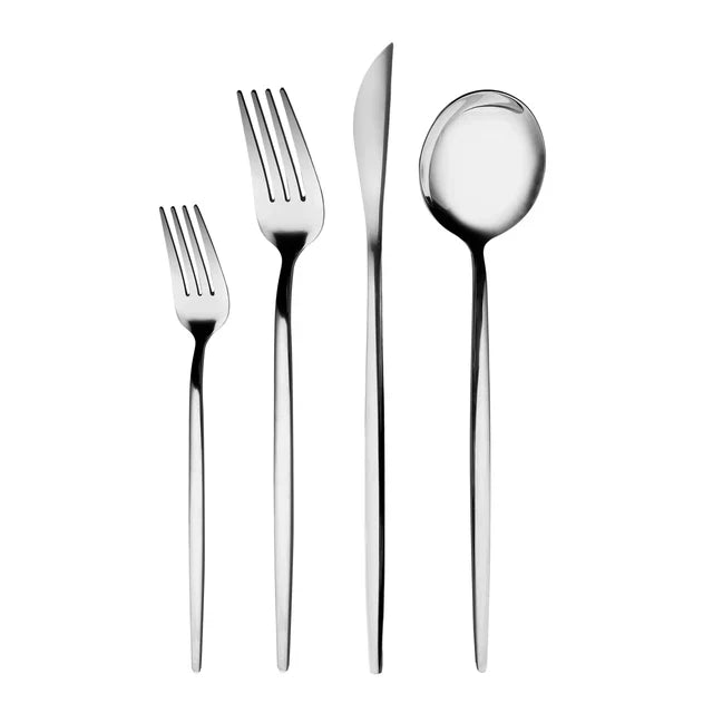 Karaca Bella - RVS Bestekset 24-Delig – 6 Personen – Zilver