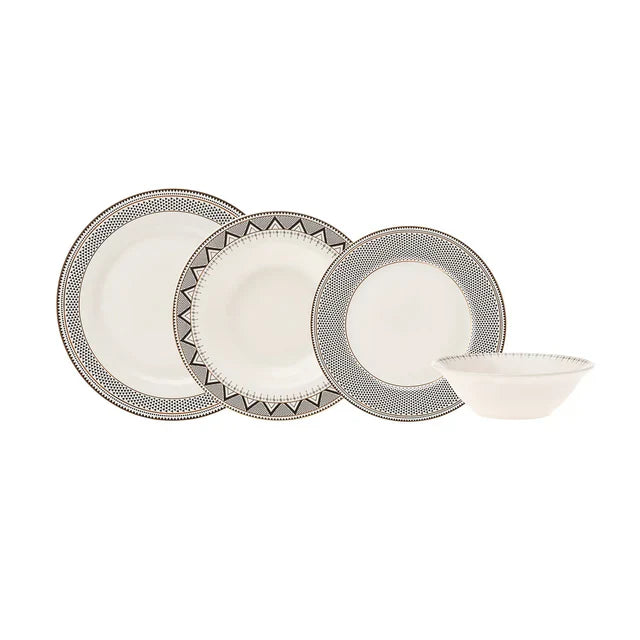Karaca Globe 24-delig Servies – Porselein Serviesset voor 6 Personen – Compleet Tafelservies