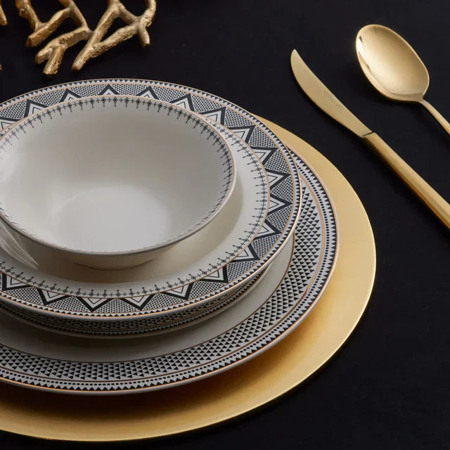 Karaca Globe 24-delig Servies – Porselein Serviesset voor 6 Personen – Compleet Tafelservies