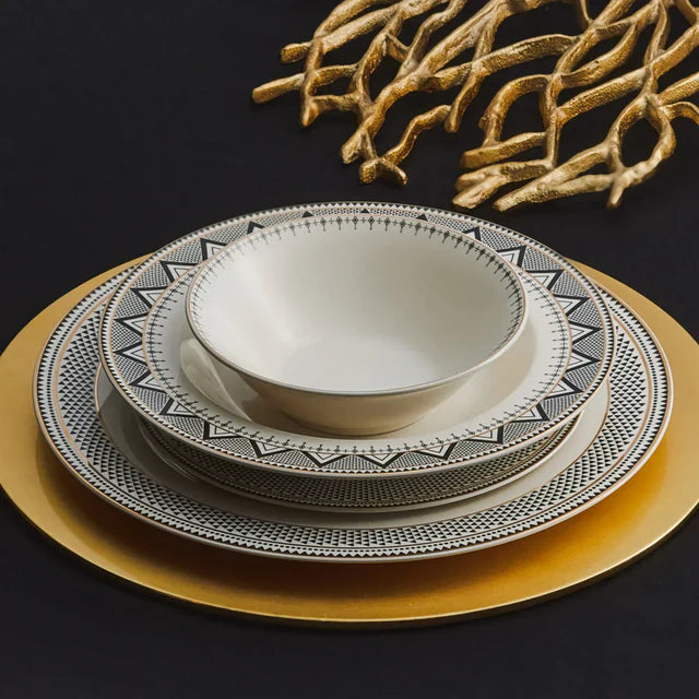 Karaca Globe 24-delig Servies – Porselein Serviesset voor 6 Personen – Compleet Tafelservies