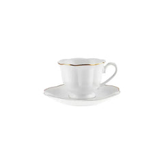 Karaca Bell - Porseleinen Koffiekopset met Onderzetters – 6 Personen – 90 ml