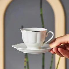 Karaca Bell - Porseleinen Koffiekopset met Onderzetters – 6 Personen – 90 ml