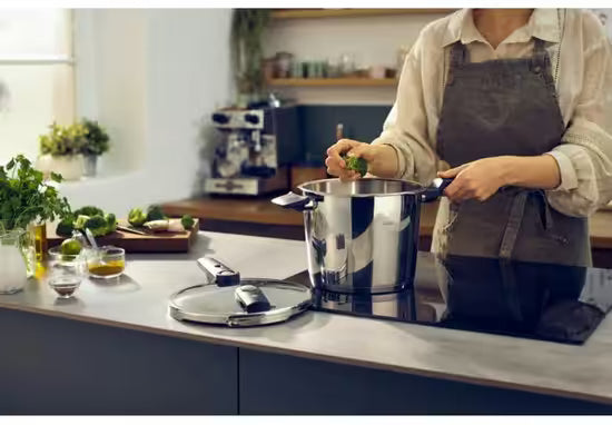 Fissler Vitaquick Elemental - Snelkookpan Saliegroen - 6 Liter – RVS – Inductie Geschikt