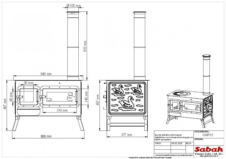 KMP01 Sabah Camping Houtskachel Met Oven- Cook Camping Stove - Zwart- Roestvrij Staal - Outdoor- Draagbaar Kachel - Buitenoven Tentkachel - Pizza Oven Outdoor - Mini houtkachel vrijstaand - Campingkachel - Tentfornuis -Met Schoorsteenpijpen - Compacte bui