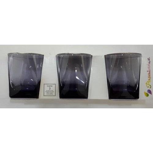 Paşabahçe Carre - Paarse Whiskeyglazen - Set van 3 - 310 ml