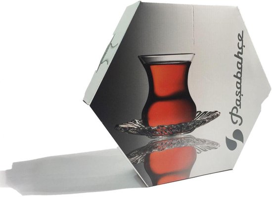 Paşabahçe Aurora - Turkse Theeglazen Met Schoteltjes - Set van 6