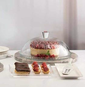 Paşabahçe Patisserie - Ronde Taartplateau met DekselĘ - 307 mm