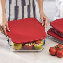 Borcam 59034 - Vierkant Ovenschaal Met Deksel -1950 ml