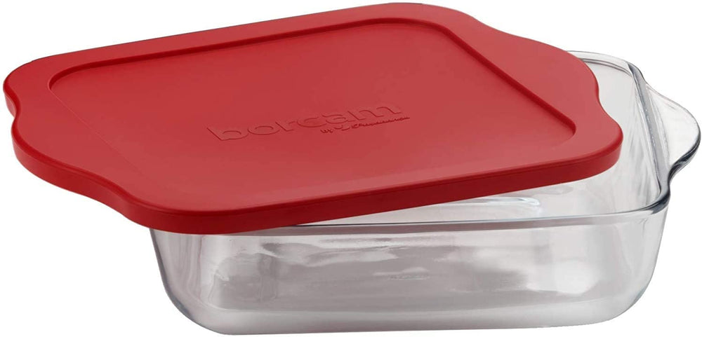 Borcam 59034 - Vierkant Ovenschaal Met Deksel -1950 ml
