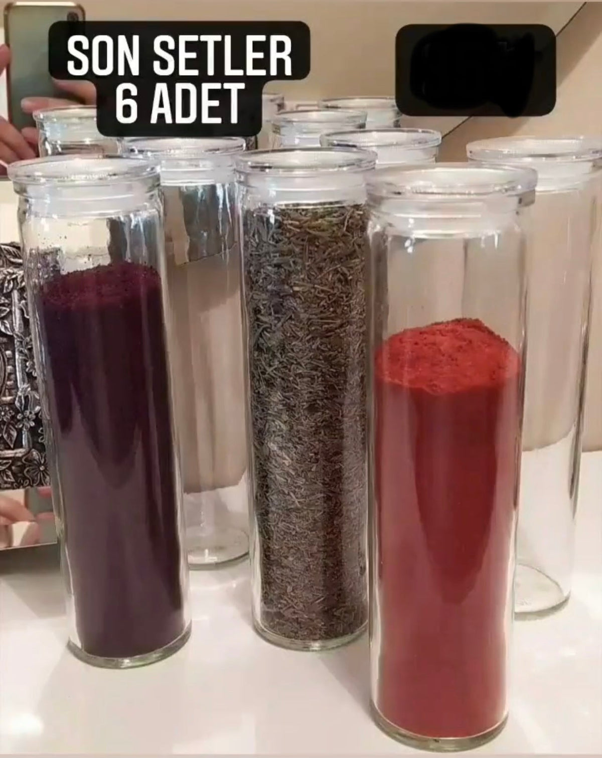 Sisecam Glazen Buis Kruidenpot - Cam Tüp Baharatlik - 6 adet/ 6 stuks