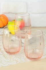 Paşabahçe Linka - Roze Waterglas/Waterglazen - Set van 3 - 380 ML