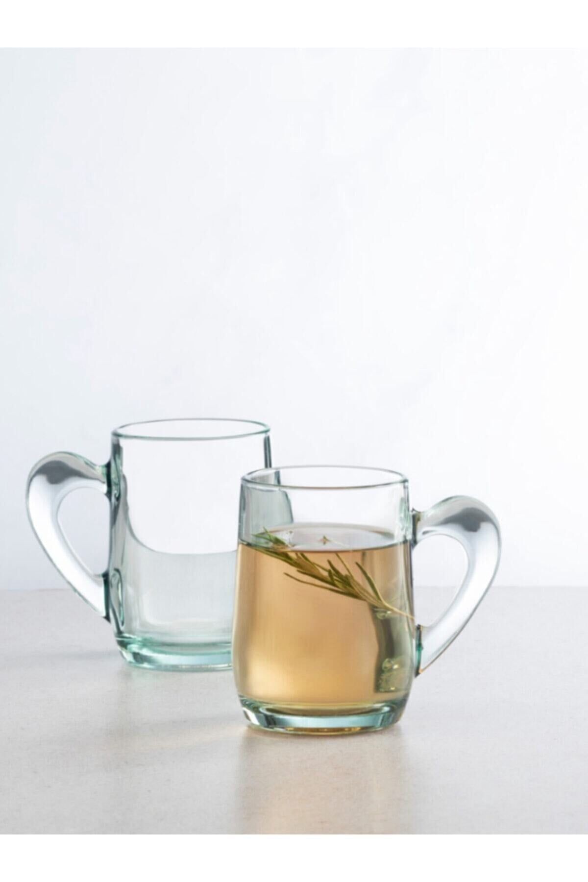 Paşabahçe Aware - Groene Glazen Met Oor - Set van 2 - 335 ML