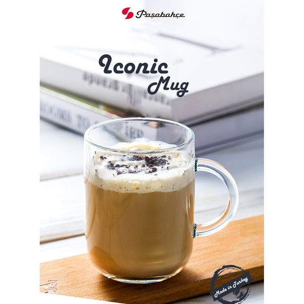 Paşabahçe Iconic - Glazen Met Oor - Set van 2 - 330 ML
