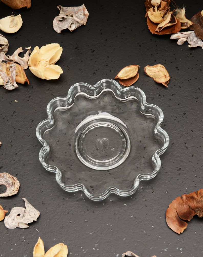 Paşabahçe Papatya - Glazen Turkse Thee Onderzetters - Set van 6 - 110 MM