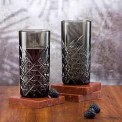 Paşabahçe Timeless - Zwarte Longdrink - Set van 4 - 450 ML