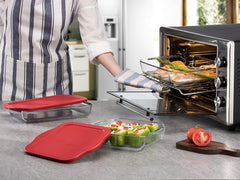 Borcam 59024 - Vierkante Ovenschaal Met Deksel - 3200 ML