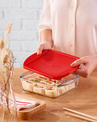 Borcam 59854 - Vierkante Ovenschaal Met Deksel - 1040 ML