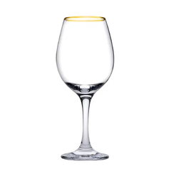 Paşabahçe Golden Touch- Glazen Op Voet met Goude Randen - 460 cc - Set van 6