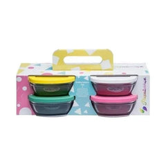 Paşabahçe Pudding Glazen Vershoudbak Met Deksel Set van 4 310 ML