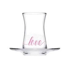 Paşabahçe Love Turkse Theeglazen Met Onderzetters Set van 6 160 ML