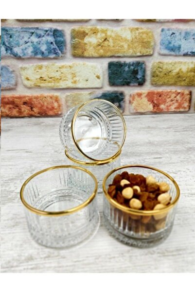 Paşabahçe Elysia - Golden Touch – Tapasschaal/Schaal – 235 ml - Set van 4