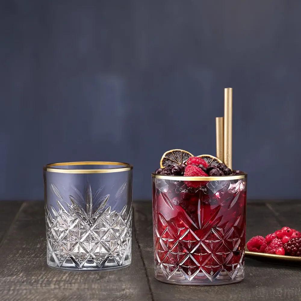 Paşabahçe Timeless Tumbler - Golden Touch - Glazen - Set van 4 - 345 ML