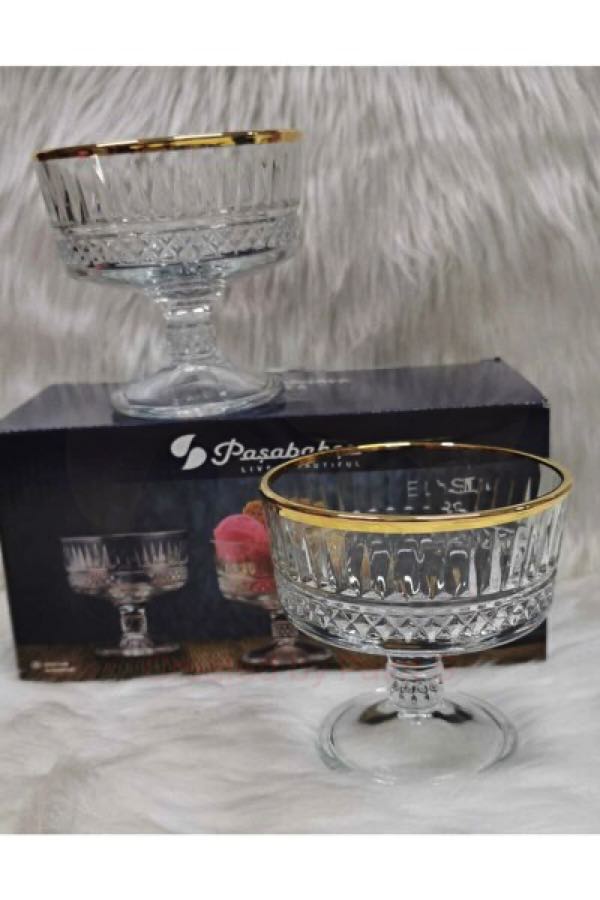 Paşabahçe Elysia Ice Cream CoupeĘ Golden Touch Set van 2 - 245 ML