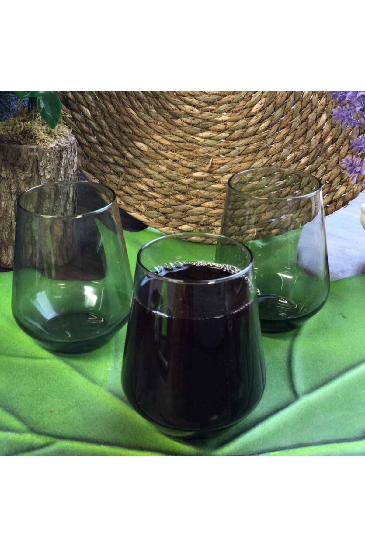 Paşabahçe Allegra - Zwarte Waterglas/Waterglazen - 425 ML - Set van 3