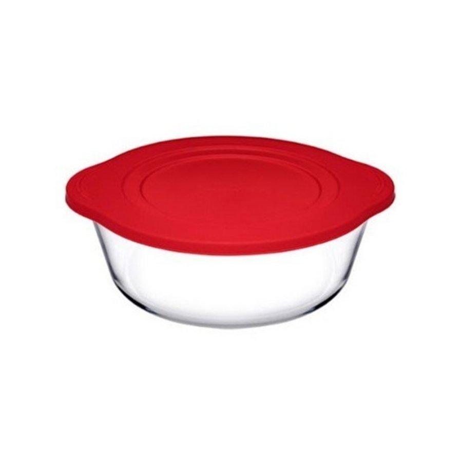 Borcam Ronde Ovenschaal Met Rode Deksel 1450 ML