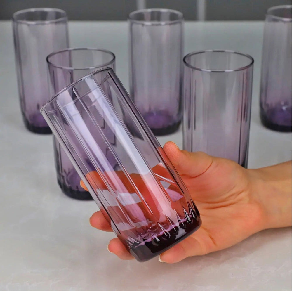 Paşabahçe Leia - Paarse Longdrinkglazen - Set van 3