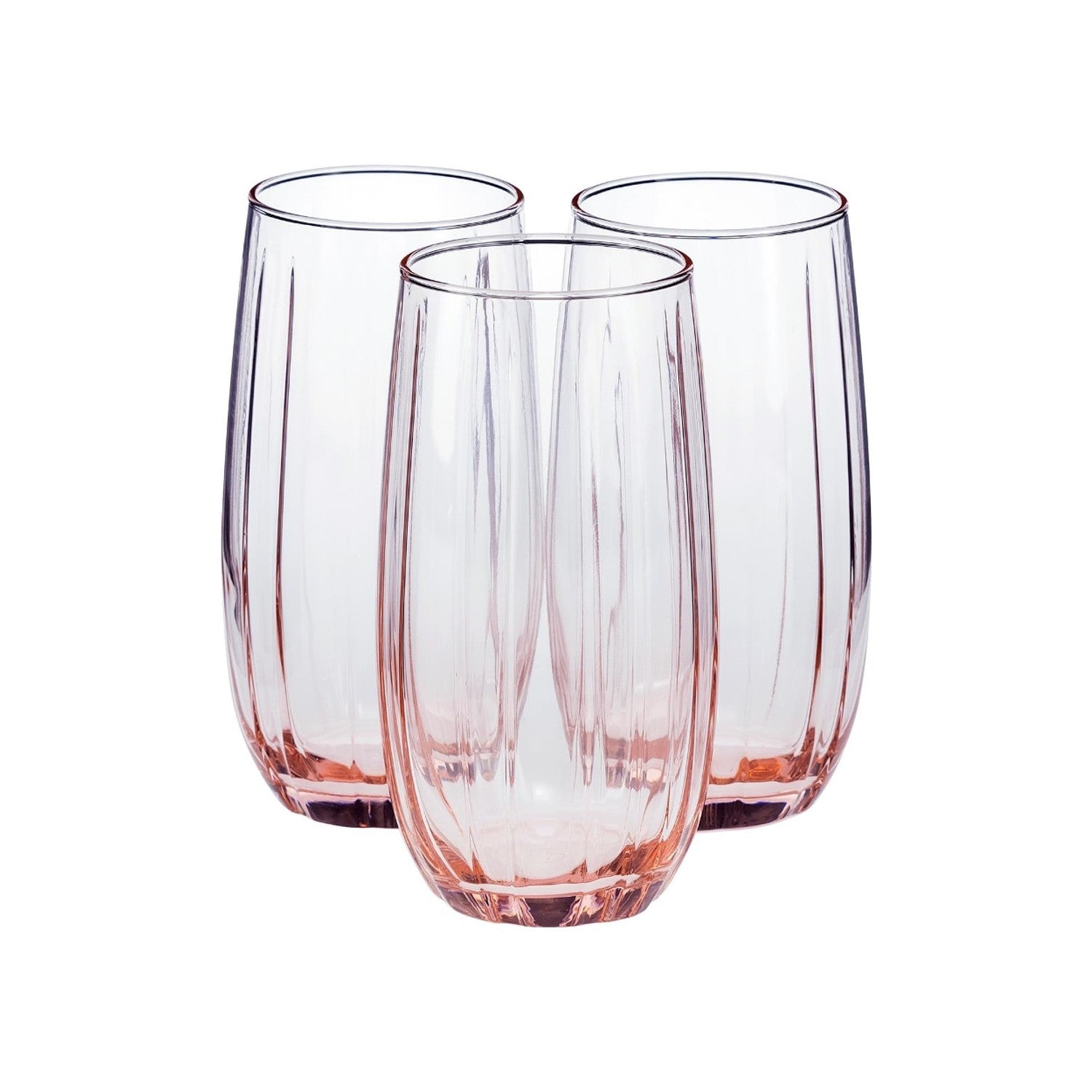 Paşabahçe Linka - Roze Longdrinkglazen - 500 ml - Set van 3