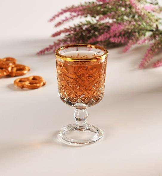 Paşabahçe Timeless - Golden Touch -Ę Shotglazen Op Voet 60 ml 6 stuks