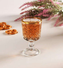 Paşabahçe Timeless - Golden Touch -Ę Shotglazen Op Voet 60 ml 6 stuks