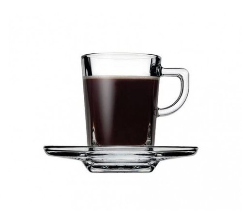Paşabahçe Carre - Espresso Kopjes + Onderzetters - 12-Delig - 72 ml