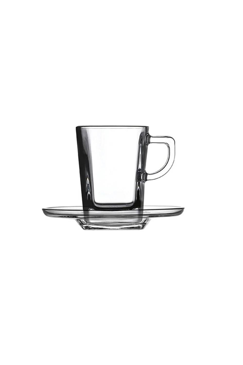 Paşabahçe Carre - Espresso Kopjes + Onderzetters - 12-Delig - 72 ml