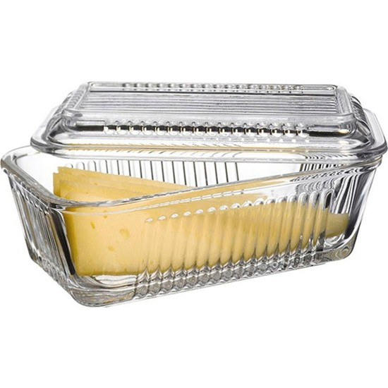 Paşabahçe Frigo - Glazen Botervloot Met Deksel- 1 stuk