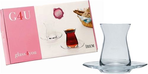 Paşabahçe Turkse theeglazen & schoteltjes 160ml (12 dlg) - Glass4you