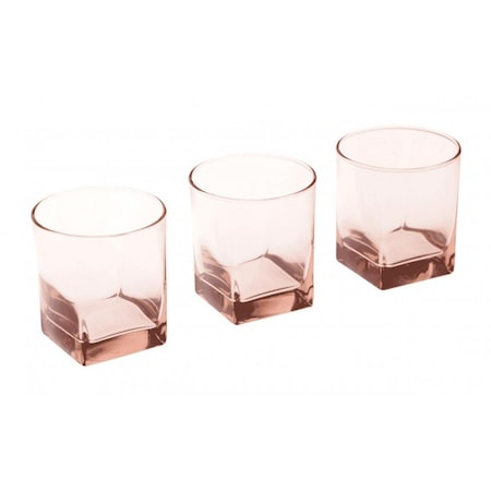 Paşabahçe Carre - Roze Whiskyglazen - Set van 6 - 310 ml