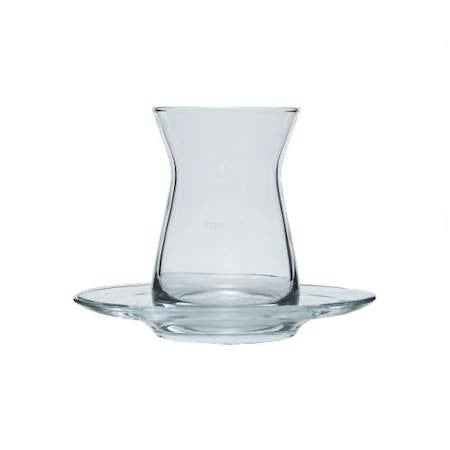 Paşabahçe G4U - Turkse Theeglazen Met Schoteltjes - 12 Delig - 132 ml